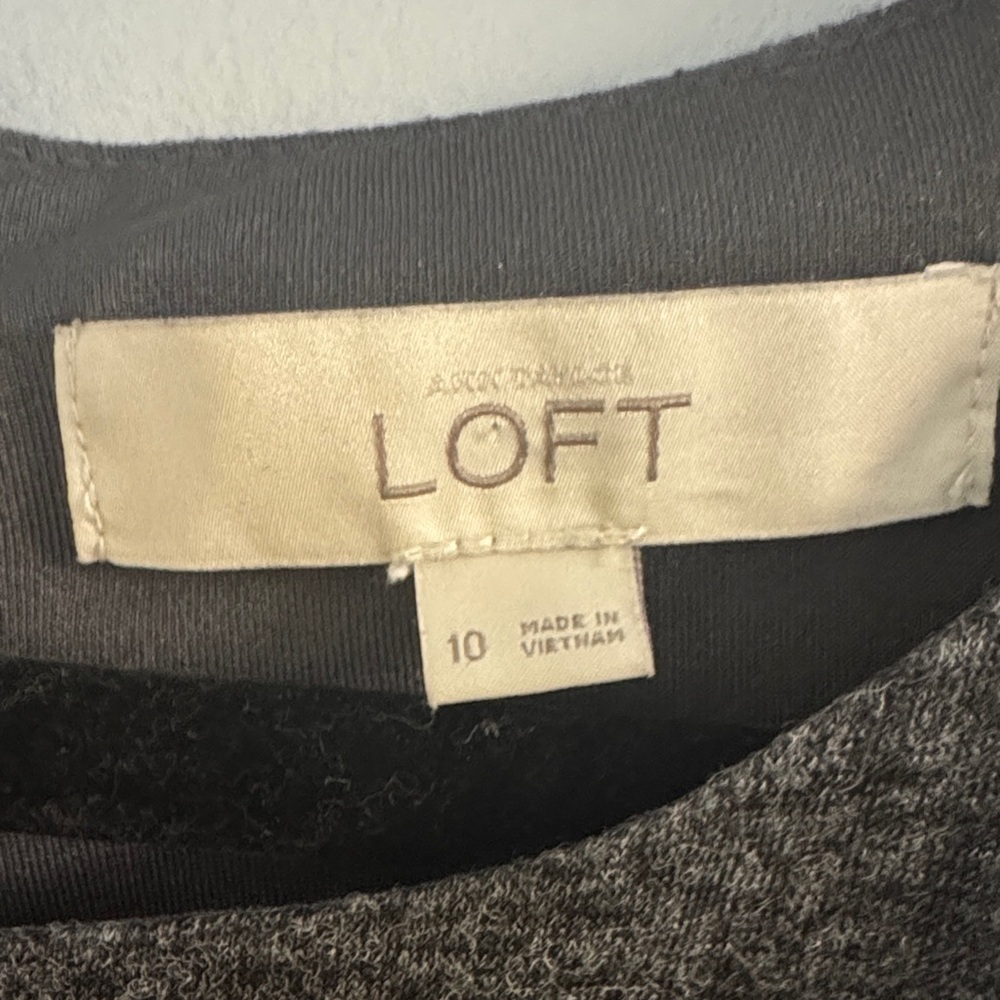 LOFT Charcoal 3/4 Quarter Sleeve Dress - Picture 4 of 8